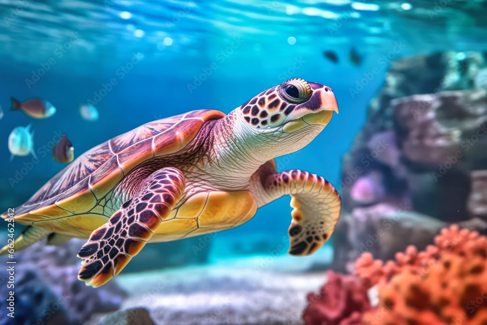 Fototapeta premium turtle swimming in the sea