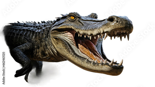 ferocious crocodile on transparent background