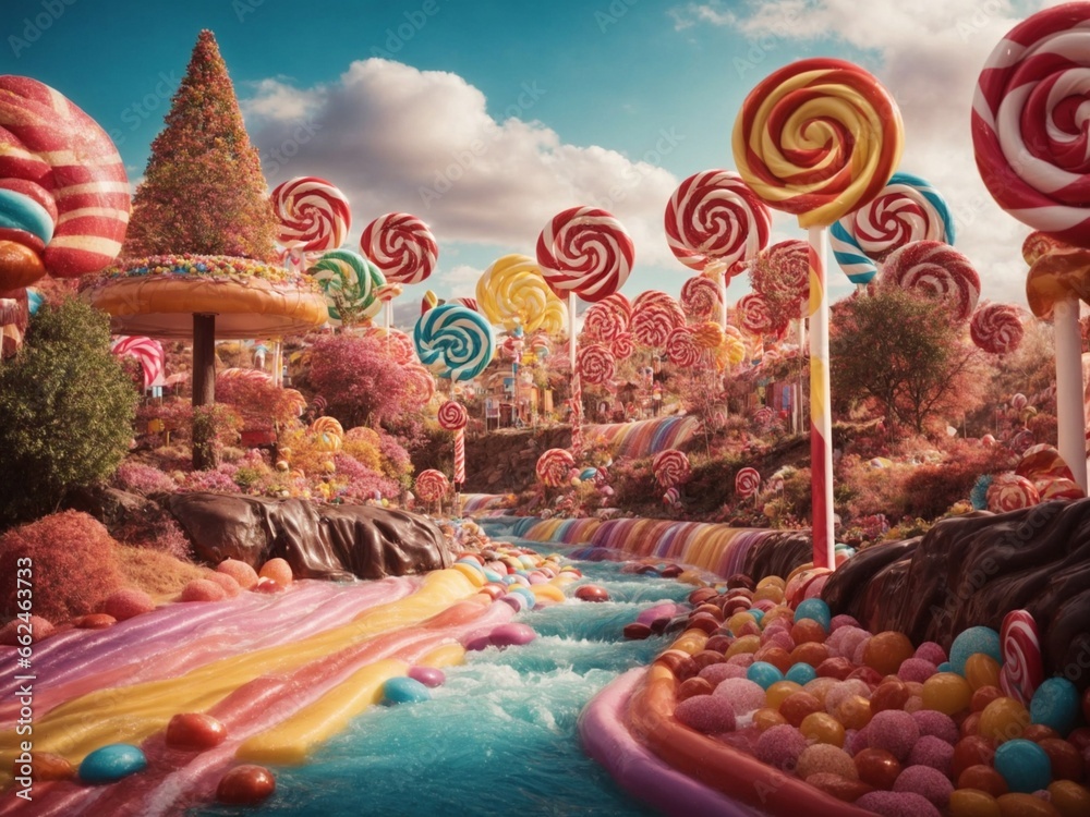 A colorful candy land