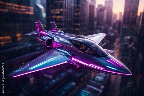 A sleek, futuristic airplane