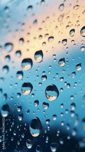 A close up of water droplets on a window