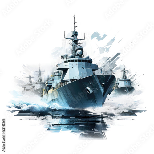 warships on a transparent background
