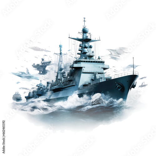 warships on a transparent background