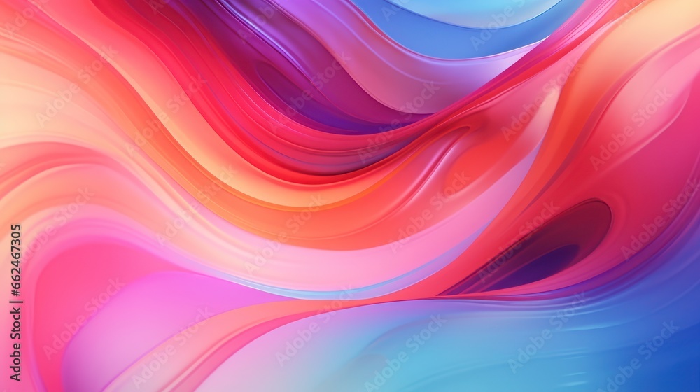 Vibrant colorful fluid background with wavy gradients, digital illustration wallpaper.