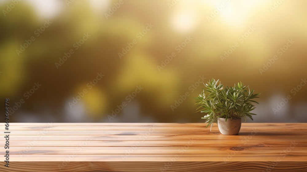 Empty Wooden surface for presentation with SPA salon background, mockup, Space for presentation product