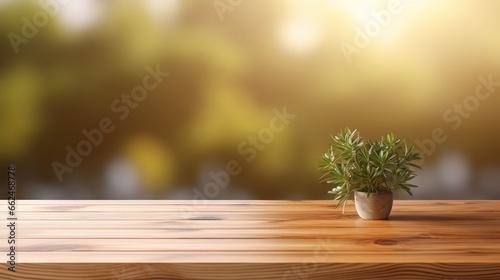 Empty Wooden surface for presentation with SPA salon background, mockup, Space for presentation product © masyastadnikova