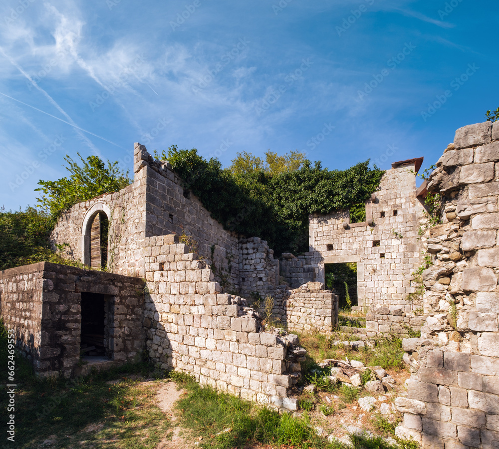 Medieval settlement, destroyed by earthquake 1979, Sutomore, Montenegro