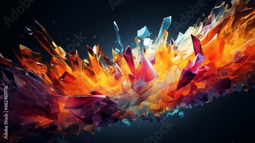 A very colorful abstract art piece on a black background