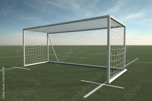 3D image depicting football goalposts. Generative AI