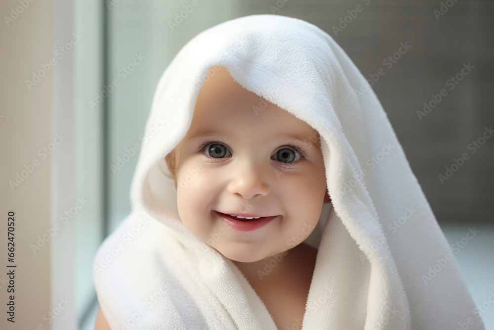 beautiful smiling baby wrapped in a towel beautiful smiling baby wrapped in a towel