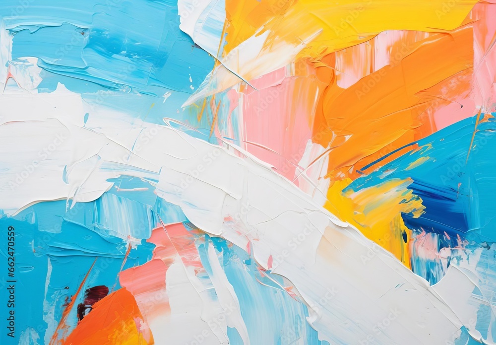 Vibrant Abstract Painting with Bold Brushstrokes and Colorful Palette