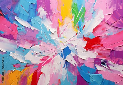 Vibrant Abstract Painting with Bold Brushstrokes and Colorful Palette