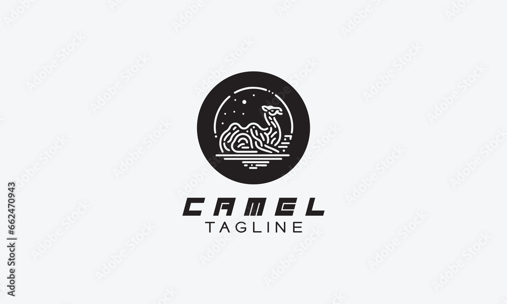 Camel vector logo icon minimalistic design