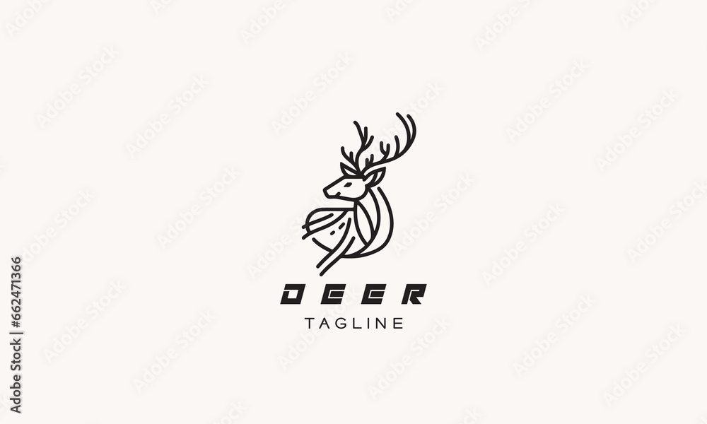 Deer vector logo icon minimalistic design Deer vector logo icon minimalistic design