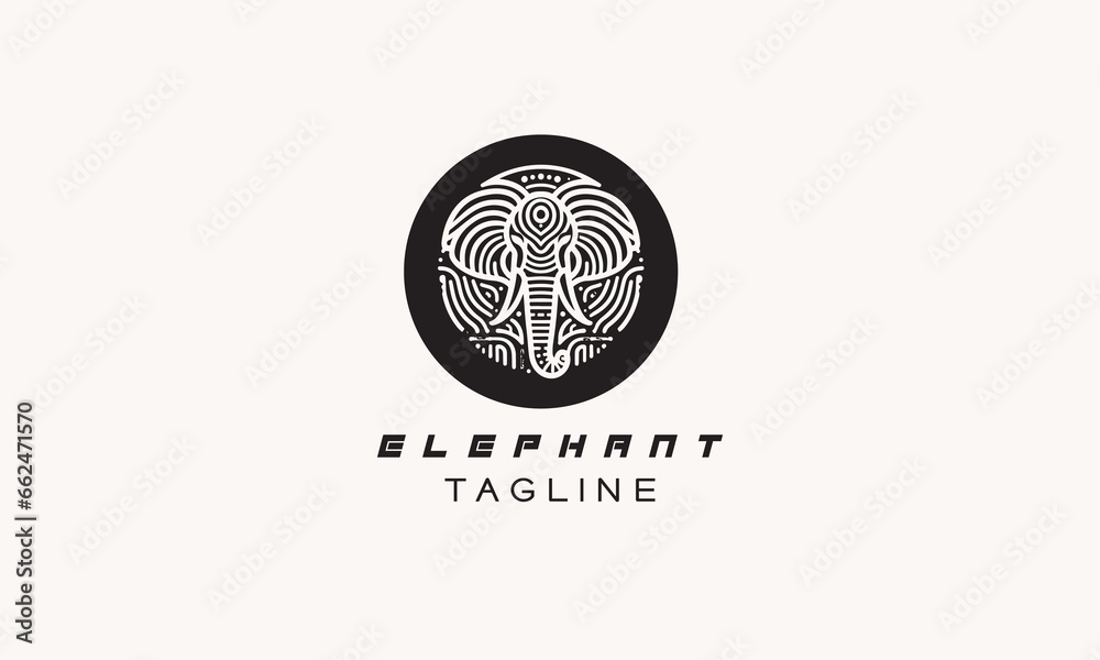 Elephant vector logo icon minimalistic design Elephant vector logo icon minimalistic design