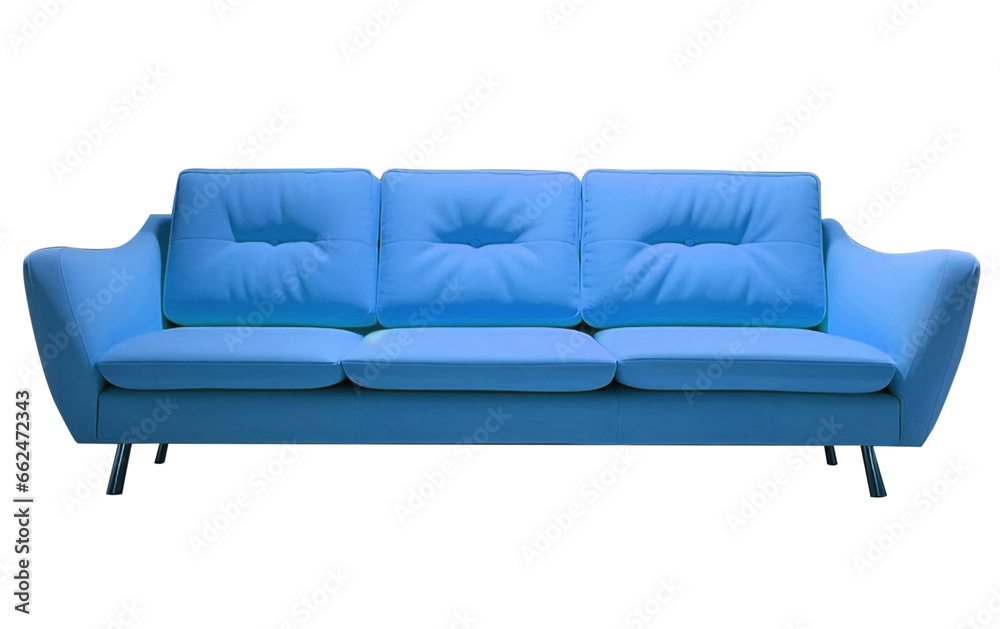 Fototapeta premium BLUE SOFA. BLUE COUCH PNG
