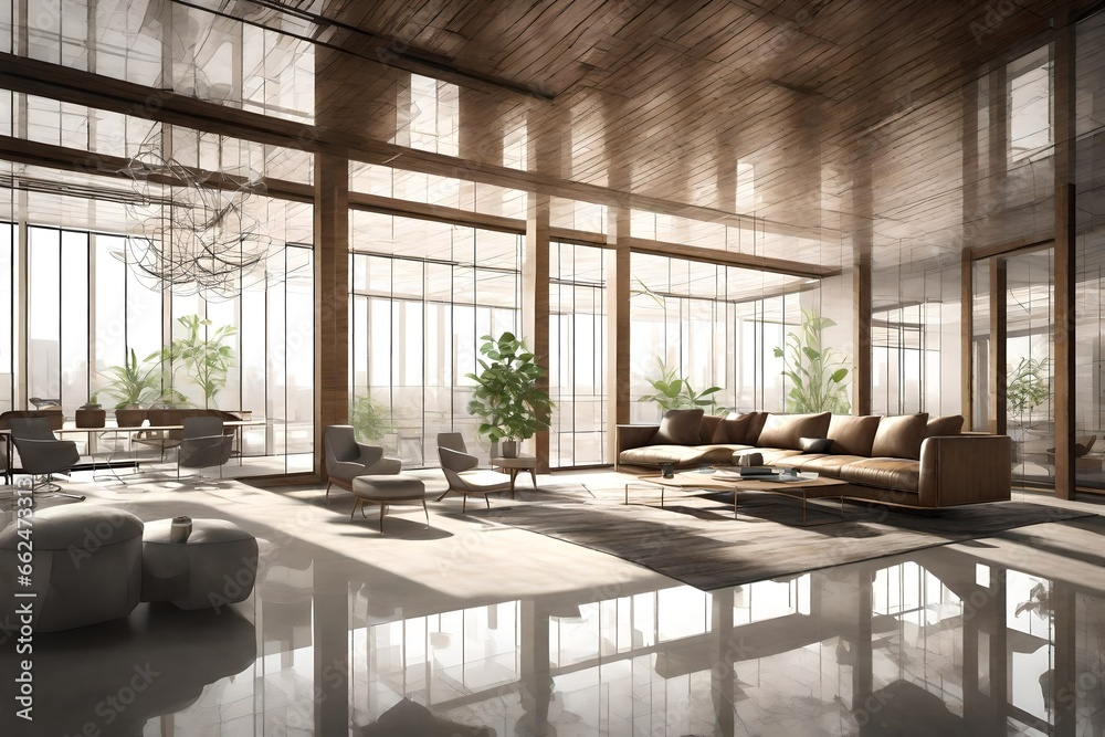 modern living room with window modern living room with window