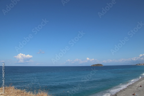 
View of the large beach and coast line of Diamante, Diamante, District of Cosenza, Calabria, Italy, Europe.
