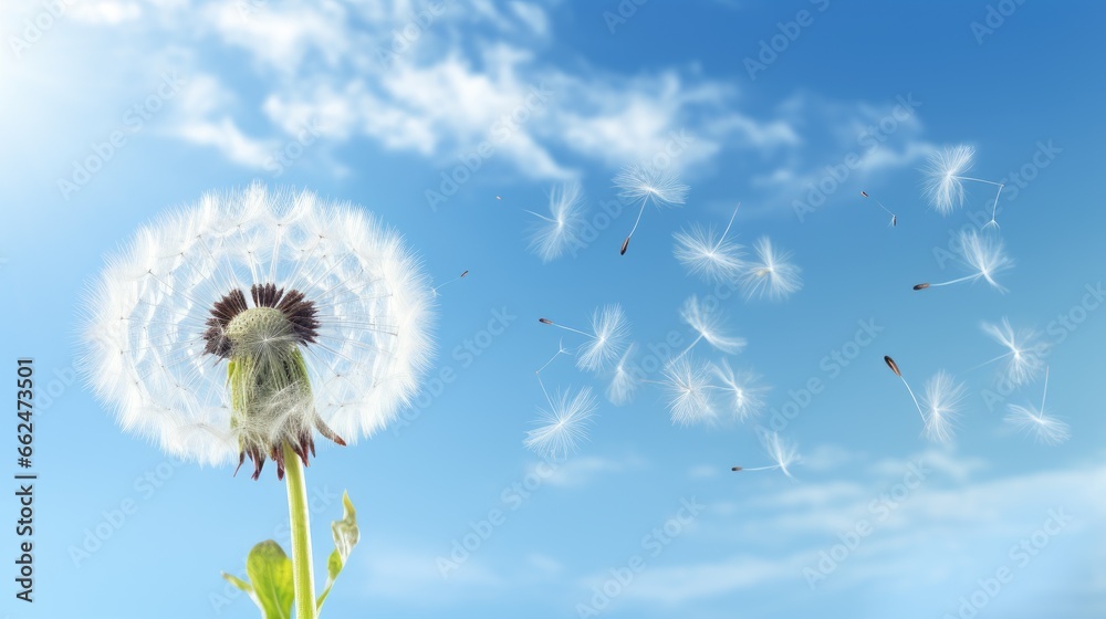 Obraz premium Dandelion in the wind