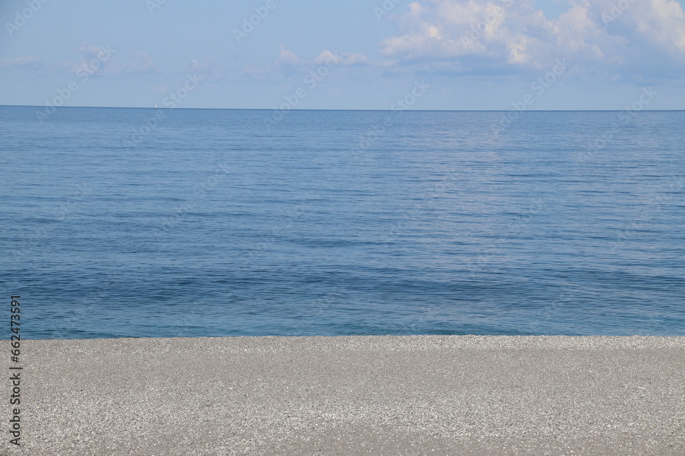 Obraz premium View of the large beach and coast line of Diamante, Diamante, District of Cosenza, Calabria, Italy, Europe.