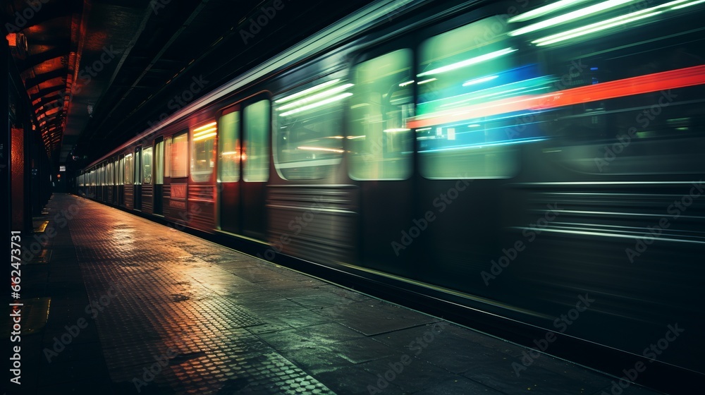 A train traveling down train tracks next to a platform