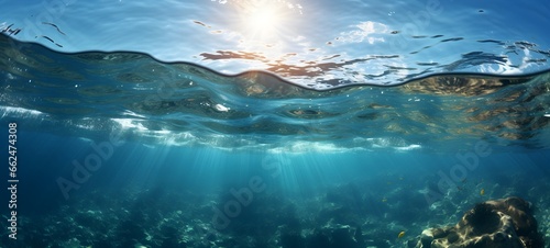 Beautiful sea background - blue water surface with small ripples © merabbi