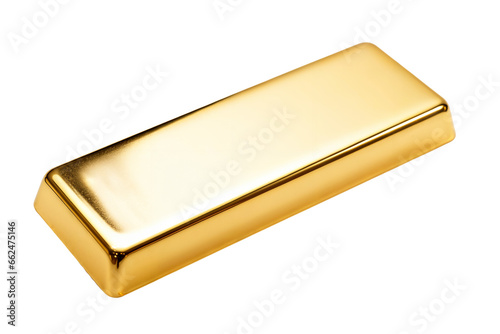 Gold ingot png, gold bar isolated on transparent background photo