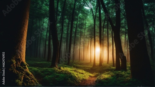 Enchanted Woods Illuminated by Twilight Sparkles