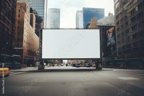 Urban street signage for announcing and marketing, marketing, billboard, blank white space for advertising and displaying posters and signage announcement © Ruslan Batiuk