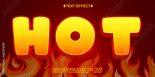 Red Cartoon Hot Editable Vector 3D Text Effect