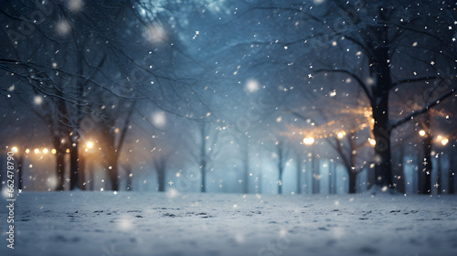 Winter Wonderland, Captivating Christmas Bokeh and Snow