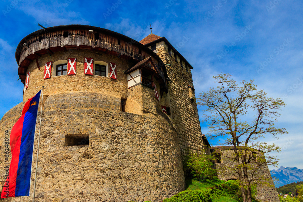 Obraz na płótnie Medieval castle in Vaduz, Liechtenstein, Europe w salonie