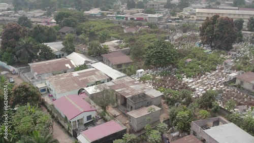aerial view of a village in the Congo