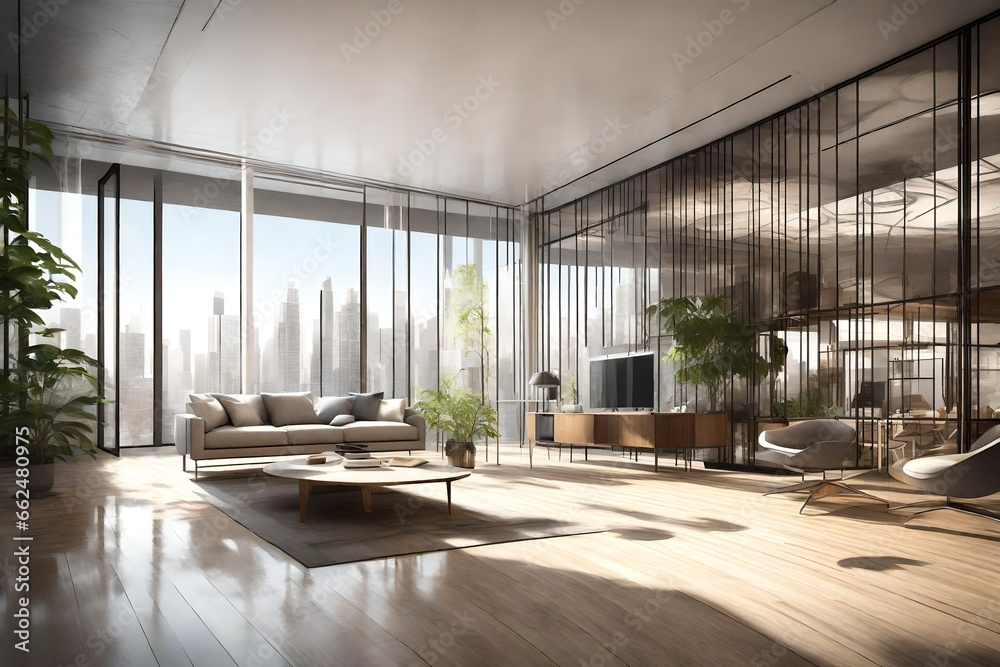 Fototapeta premium modern living room with window