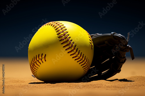 Softball Baseball. team sport with a ball, Fast pitch, Slow pitch, An energetic game of bat and ball, glove. Teamwork, sportsmanship, Entertainment on the outside photo