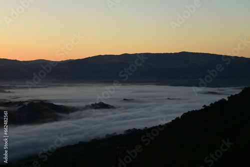 sunset over the valley