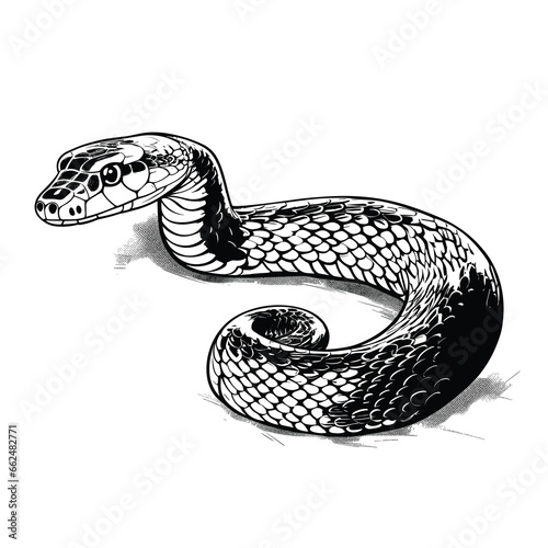 Hand Drawn Sketch Boomslang Snake Illustration photo