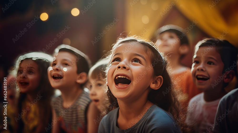 A children's choir singing in harmony - obrazy, fototapety, plakaty 