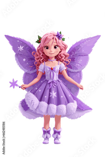 Beautiful Flying Fairy vector illustration Christmas concept