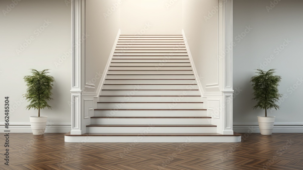 stairs inside a white building, generative AI stairs inside a white building, generative AI