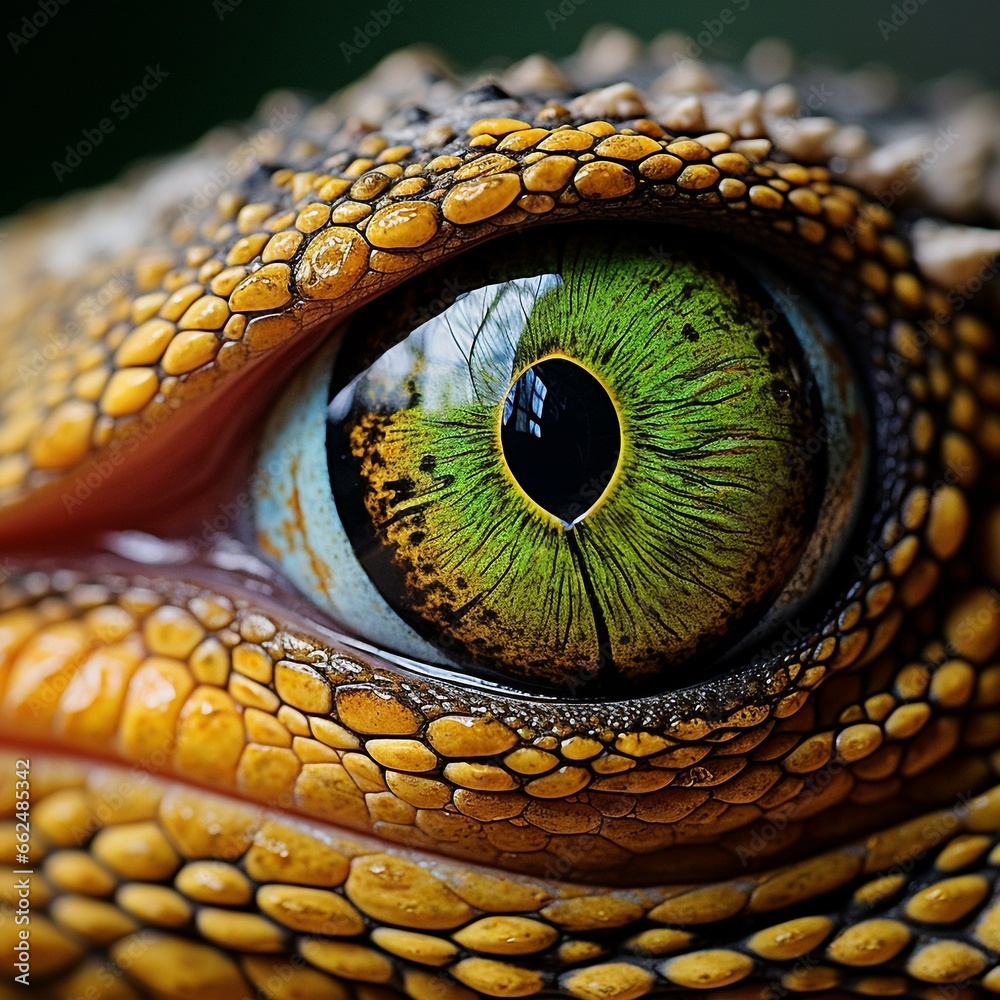 Fototapeta premium Iguana eye, ai generated
