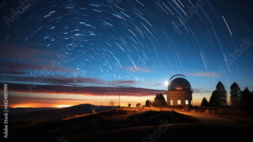 star observatory at sunset, generative AI