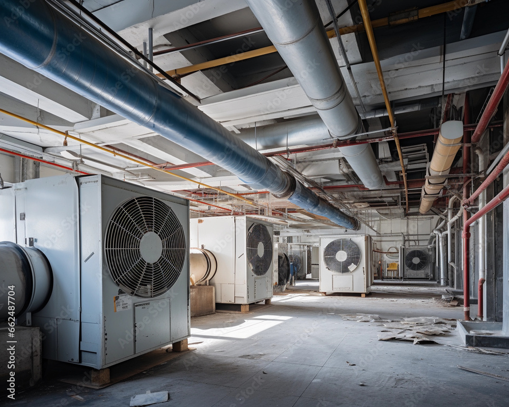 industrial hvac room in building industrial hvac room in building
