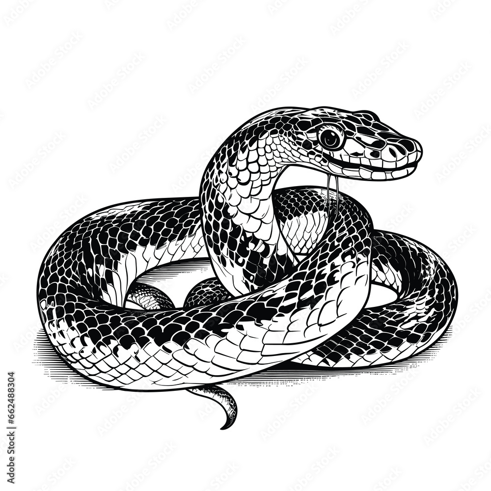 Obraz premium Hand Drawn Sketch Corn Snake Illustration