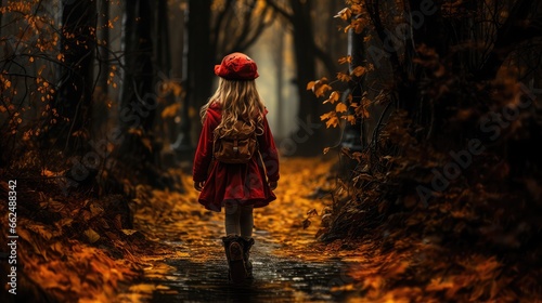 little red riding hood in the forest, generative AI