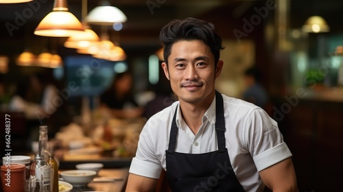 man in restaurant, generative AI