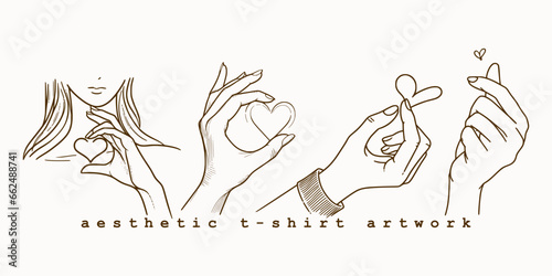 Vintage sketch art girl vector. Aesthetic design. Use it for t shirt, merchandise, sticker, mug, and more.