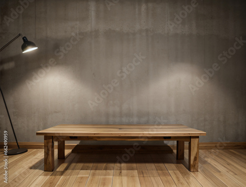 room with wooden table