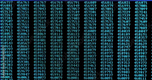 Prime numbers scrolling on computer screen