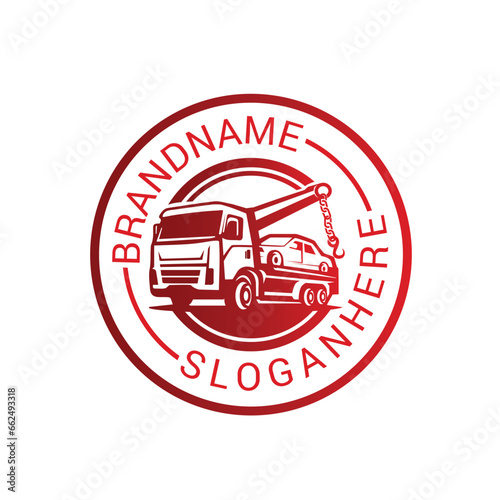 truck towing logo solution car 